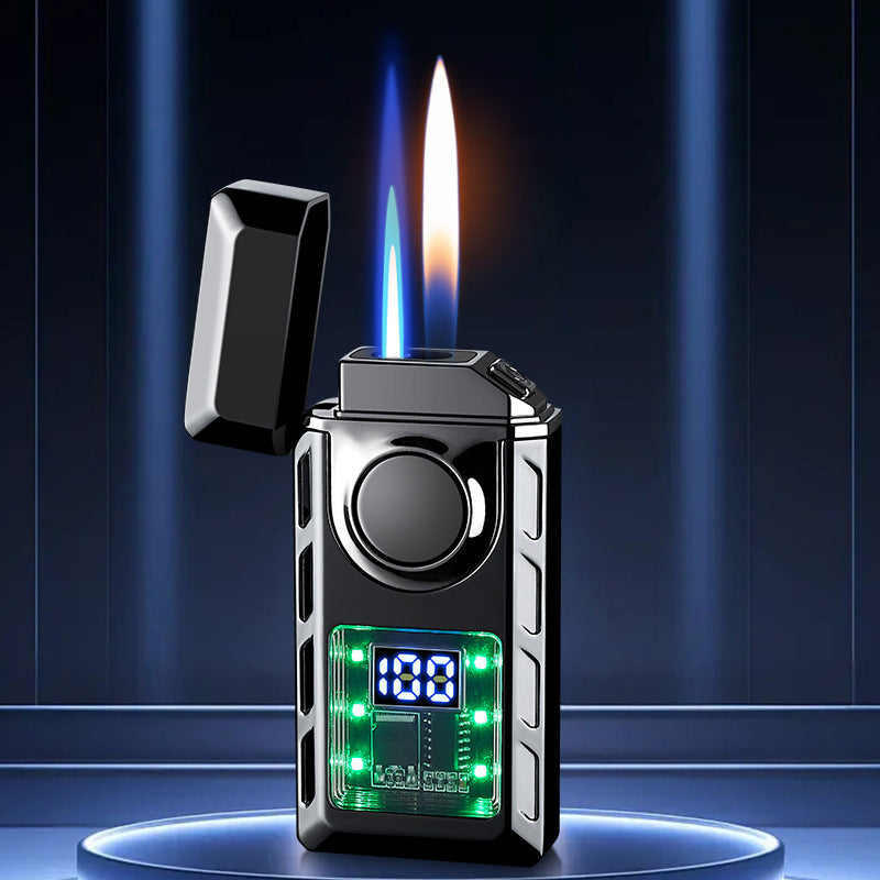 🔥2026 Neue Produktauflistung - Multifunktionales Doppelflammen-Feuerzeug mit farbigen Lichtern
