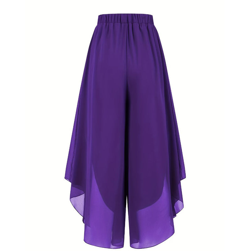 Damen Chiffon-Hose mit weitem Bein – Asymmetrisch & Elegant ✨ Für Alltag & Urlaub