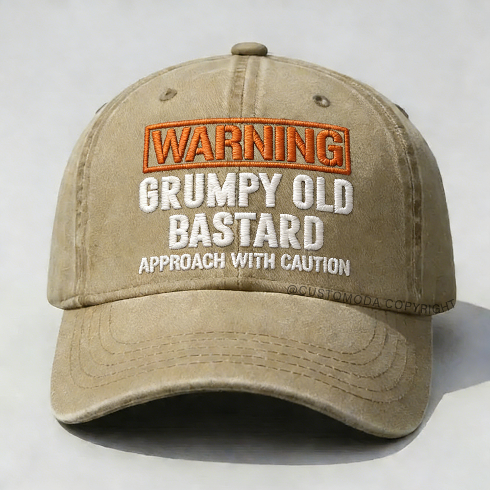 🏆Last Day Only $19.98❤Warning Grumpy Old Bastard Approach With Caution Embroidery Cap
