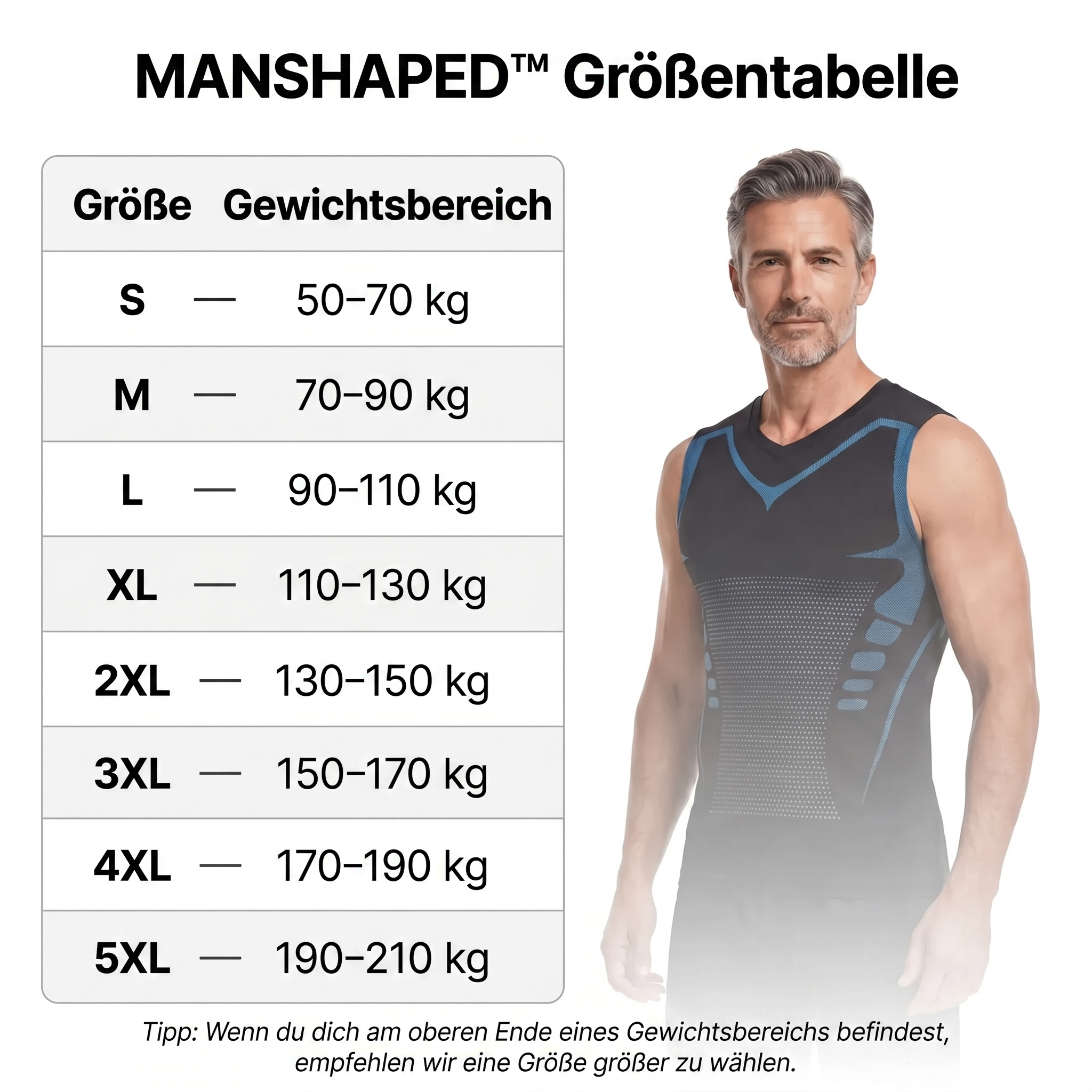 Atmungsaktive, formende Unterwäsche für Herren