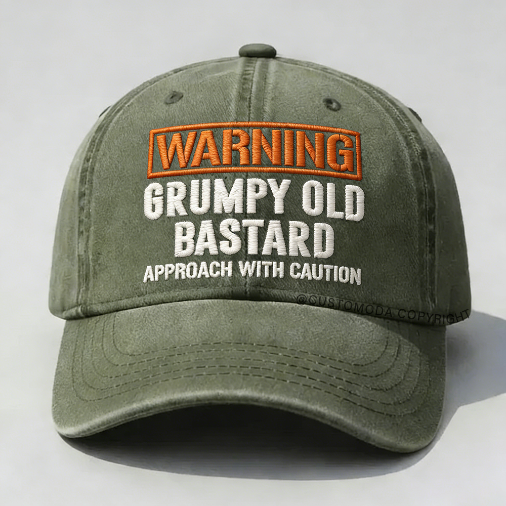 🏆Last Day Only $19.98❤Warning Grumpy Old Bastard Approach With Caution Embroidery Cap