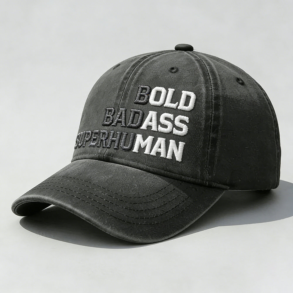 Bold Badass  Super Human Embroidery Cap