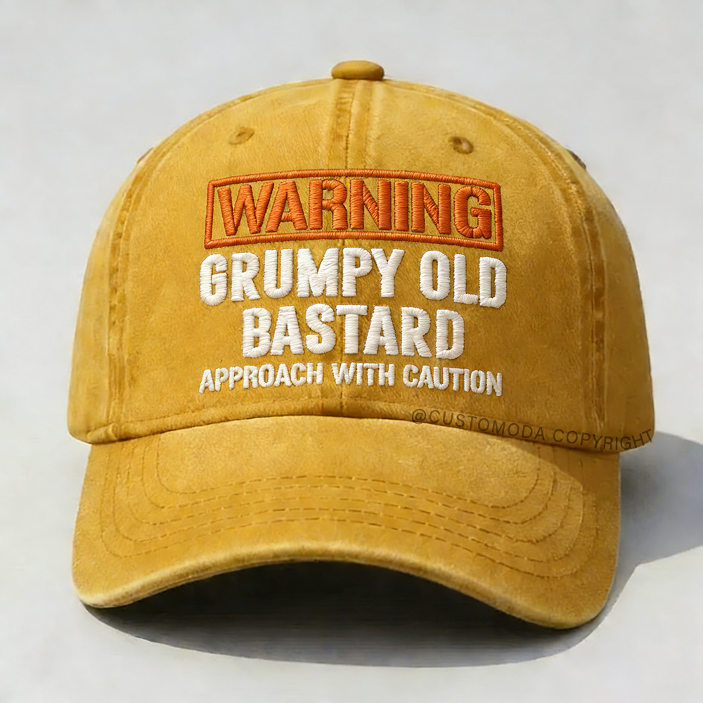 🏆Last Day Only $19.98❤Warning Grumpy Old Bastard Approach With Caution Embroidery Cap