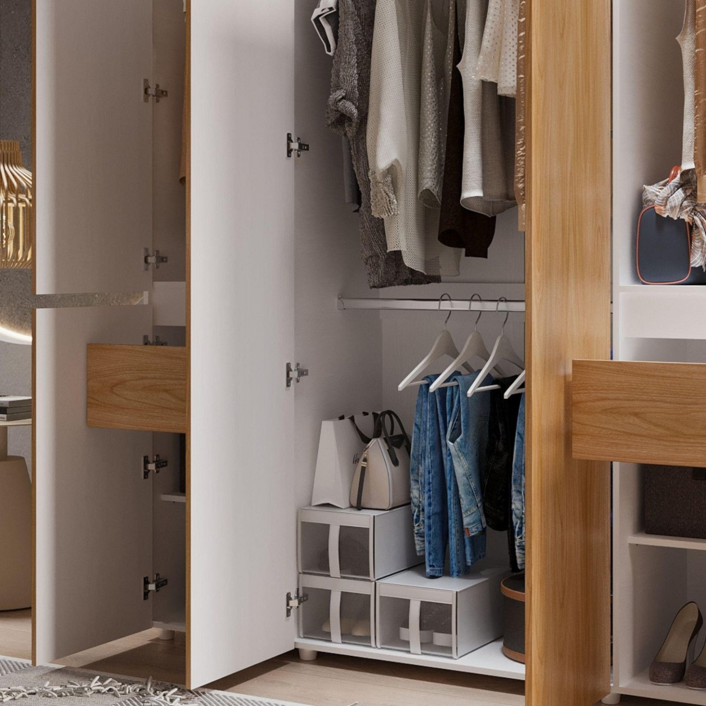 Armario Nápoles 200x180x50 cm Panela Blanco