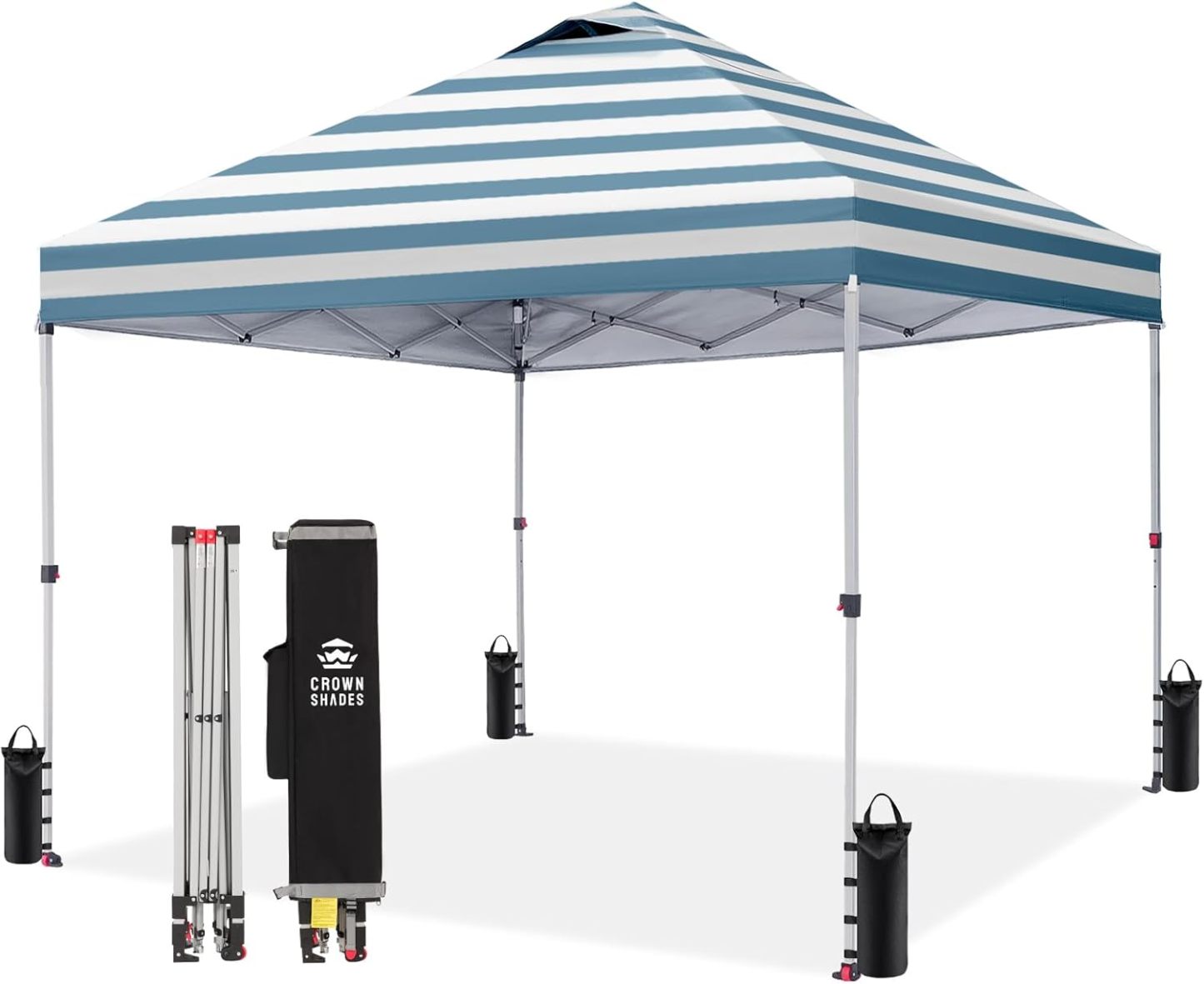 Carpa plegable de 10 x 10 pulgadas - Carpa de playa con instalación rápida - Parasol exterior para eventos, fiestas y camping - Gazebo con sistema STO-N-Go