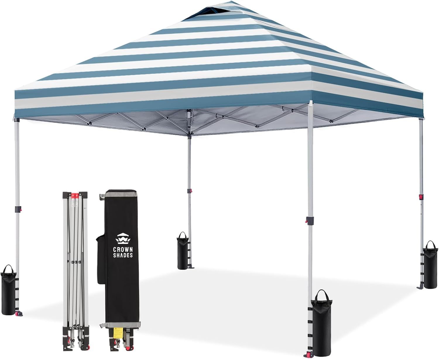Carpa plegable de 10 x 10 pulgadas - Carpa de playa con instalación rápida - Parasol exterior para eventos, fiestas y camping - Gazebo con sistema STO-N-Go
