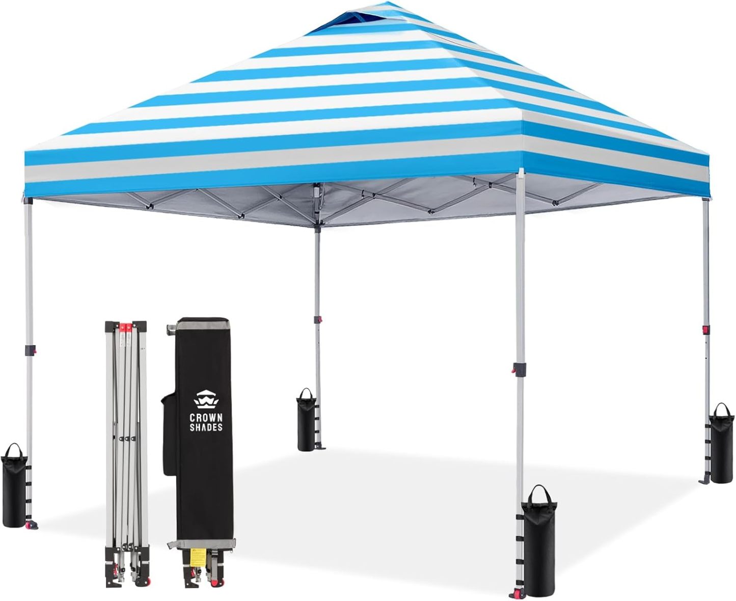 Carpa plegable de 10 x 10 pulgadas - Carpa de playa con instalación rápida - Parasol exterior para eventos, fiestas y camping - Gazebo con sistema STO-N-Go