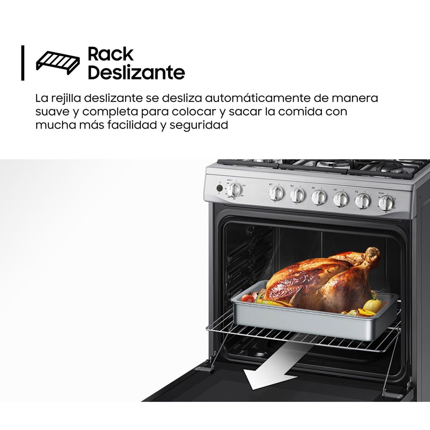 Cocina a Gas , 5 hornillas Mirror Look