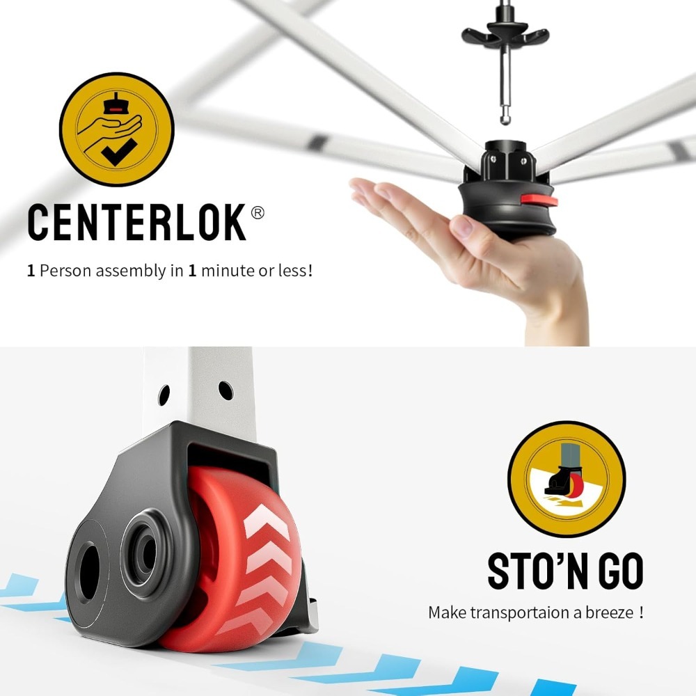 Carpa plegable de 10 x 10 pulgadas - Carpa de playa con instalación rápida - Parasol exterior para eventos, fiestas y camping - Gazebo con sistema STO-N-Go