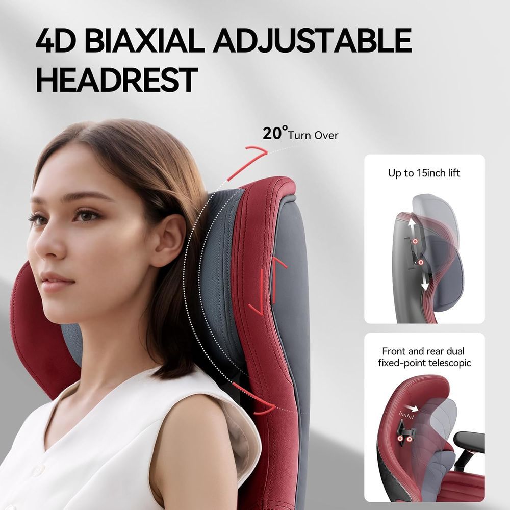 Silla gaming ergonómica de respaldo alto con reposapiés