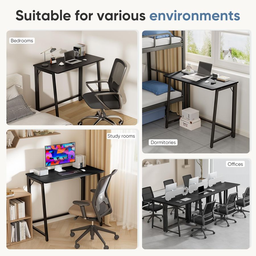 Escritorio plegable de 31,5 pulgadas, mesa para ordenador plegable para espacios pequeños