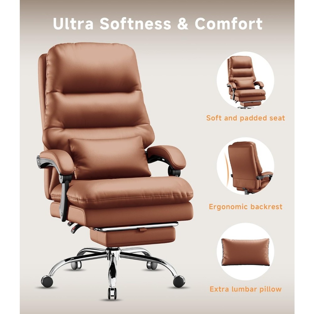 Silla de oficina, silla de escritorio para personas grandes y altas, silla de oficina ergonómica