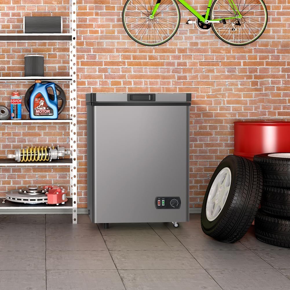 Congelador de pecho pequeÃ±o, 3.8 pies cÃºbicos, puerta superior con cesta extraÃ­ble