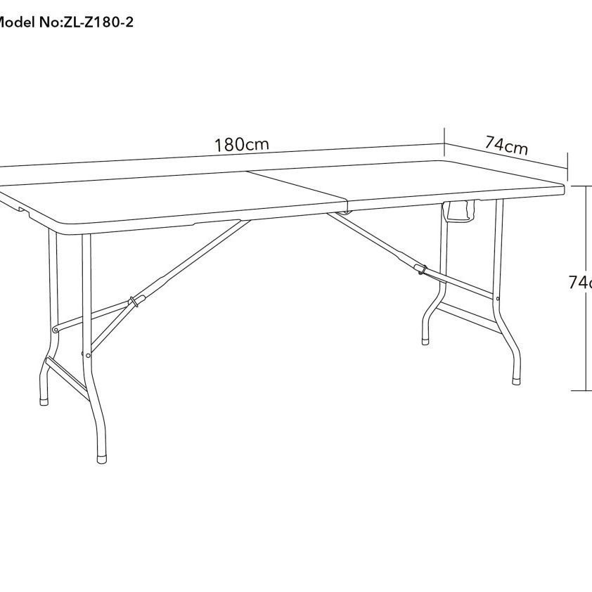 Mesa plegable portátil para exteriores — Mobiliario plegable — Mesa redonda de plástico blanco de 180 cm