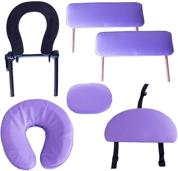 Cama Masaje Camilla 180X60cm Plegable Reclinable Portatil Fisioterapia Faciales Cabecera Portabrazos Tatuaje Tattoo Ligera SPA (Morado)