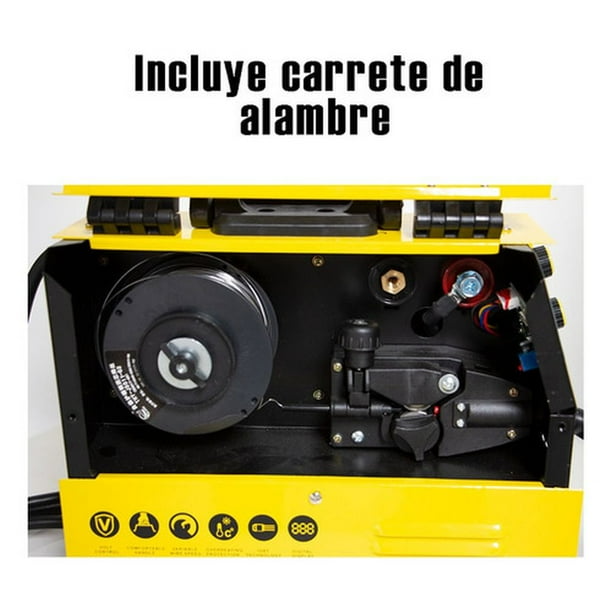 Soldadora Microalambre 120 Amp Inversora Electrodos con Careta Cables