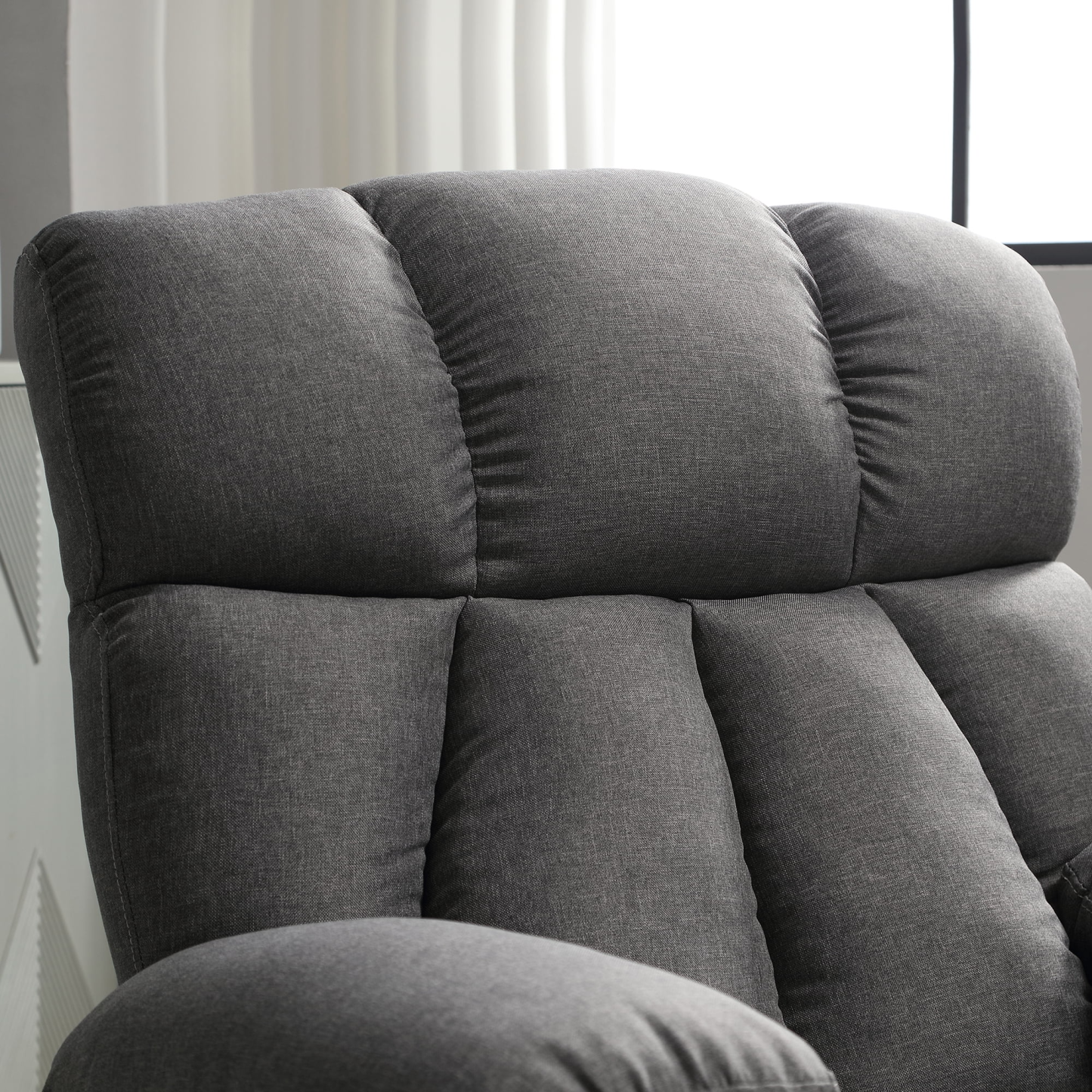 Sillón reclinable manual con terapia de calor y función de masaje, sillón de masaje con mecanismo reclinable de alta resistencia