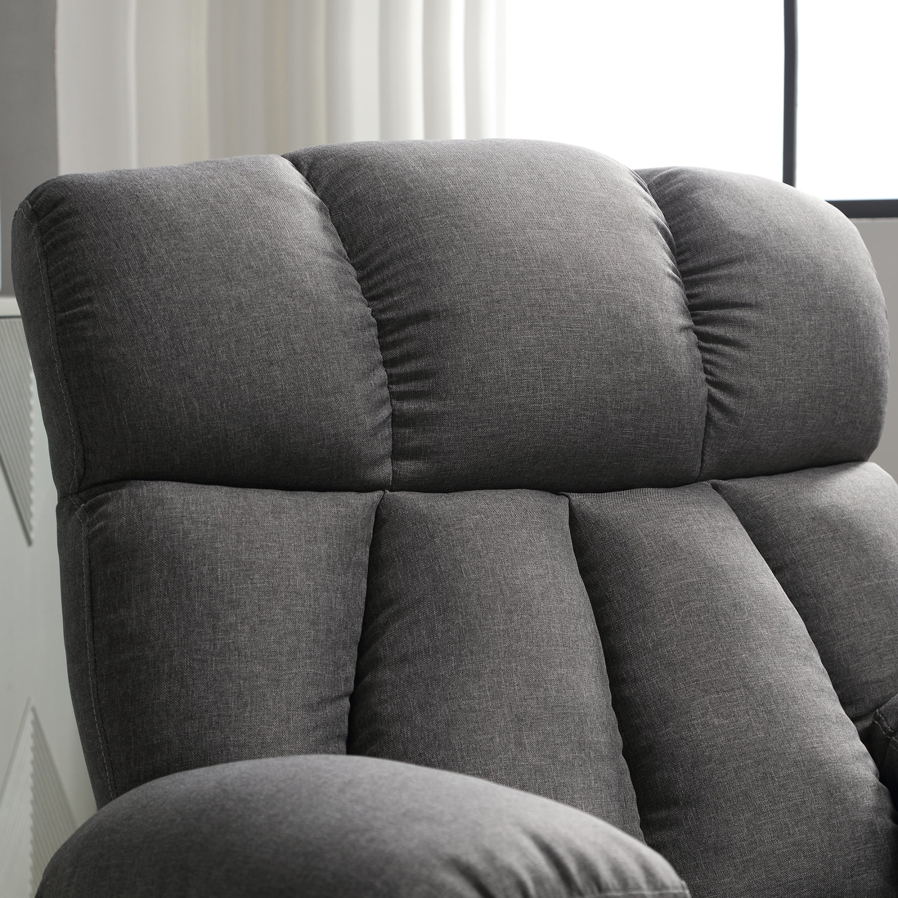 Sillón reclinable manual con terapia de calor y función de masaje, sillón de masaje con mecanismo reclinable de alta resistencia