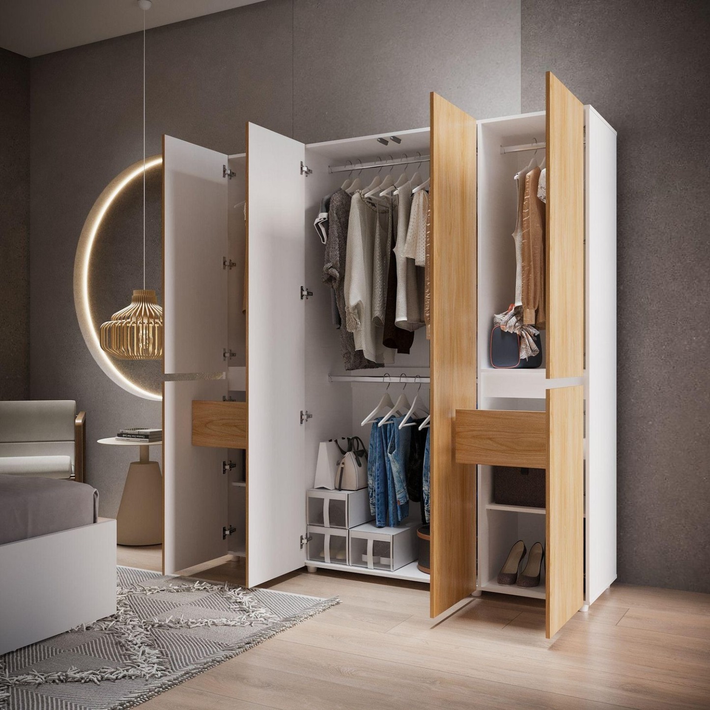 Armario Nápoles 200x180x50 cm Panela Blanco