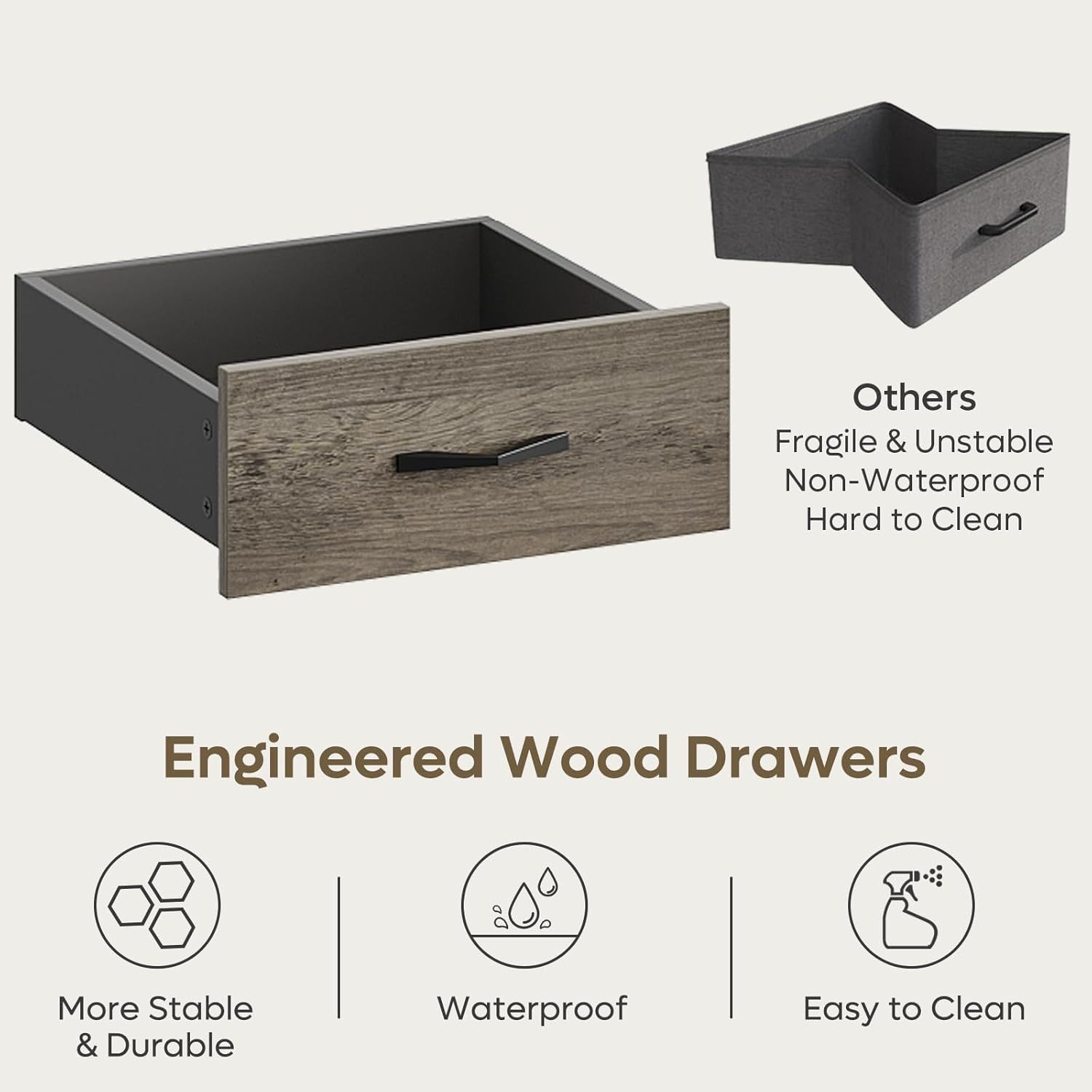 Escritorio ejecutivo industrial de madera de 59 pulgadas con 2 cajones