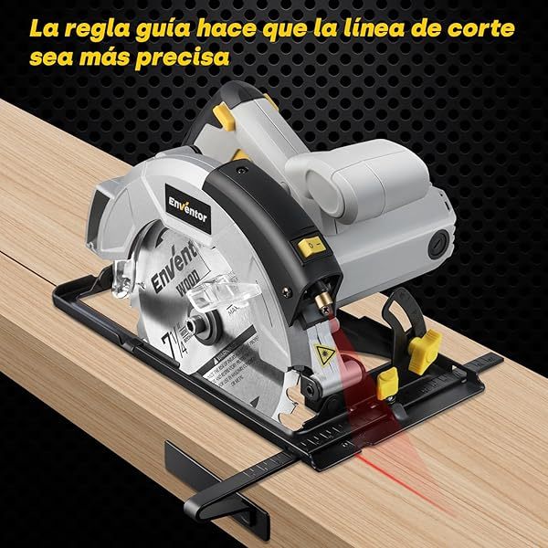 Sierra Circular 1200W, Sierra Circular de Mano 5800RPM, 2 Hojas de Sierra de 24T+40T(Ø185mm), Corte 62mm(90°)/42mm(45°), Guía Láser, para Cortar Madera, Metal Blando, Plástico