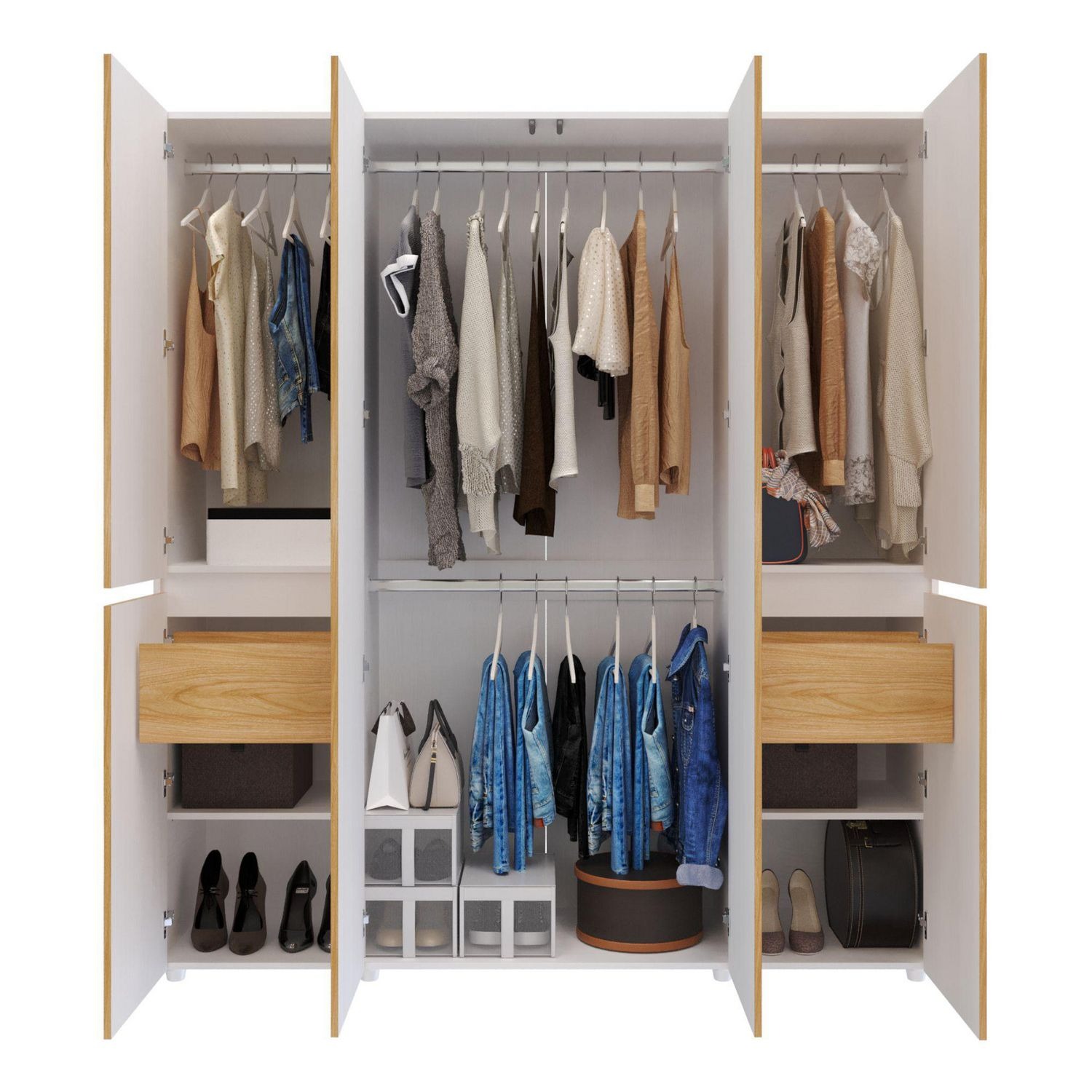 Armario Nápoles 200x180x50 cm Panela Blanco