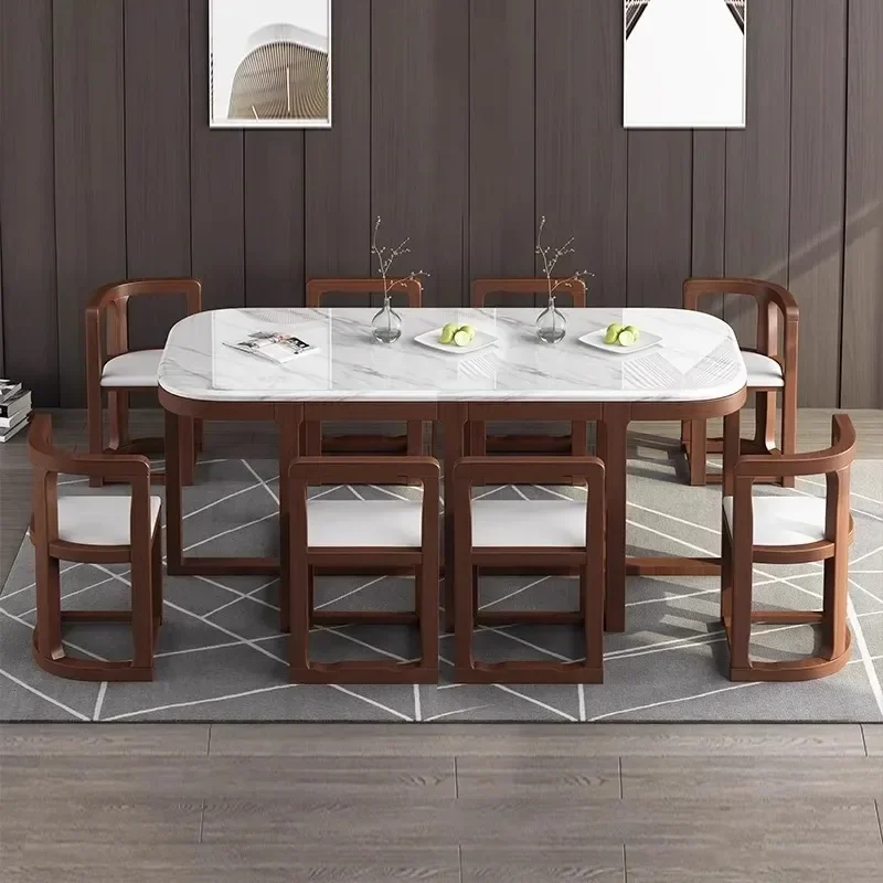 Mesa de comedor organizadora de madera maciza, mesa de comedor de diseño antiguo nórdico