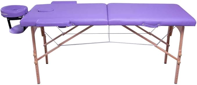 Cama Masaje Camilla 180X60cm Plegable Reclinable Portatil Fisioterapia Faciales Cabecera Portabrazos Tatuaje Tattoo Ligera SPA (Morado)