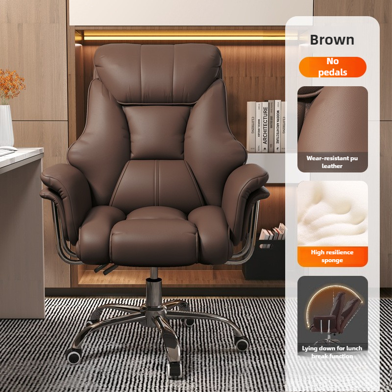 Sillón ejecutivo minimalista — Silla de oficina y ordenador, cómoda para uso sedentario.