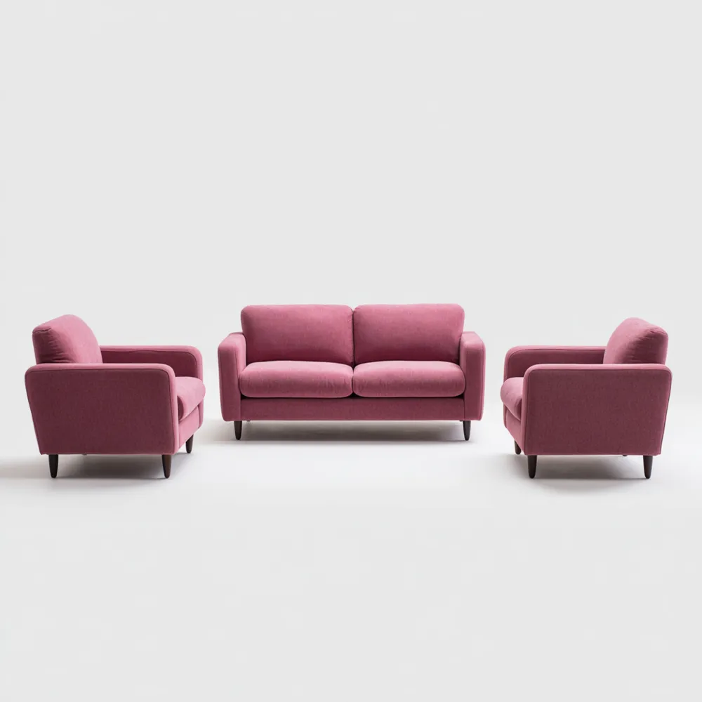 Ensemble de canapés en tissu 160x85x75 cm – Rose – Design contemporain