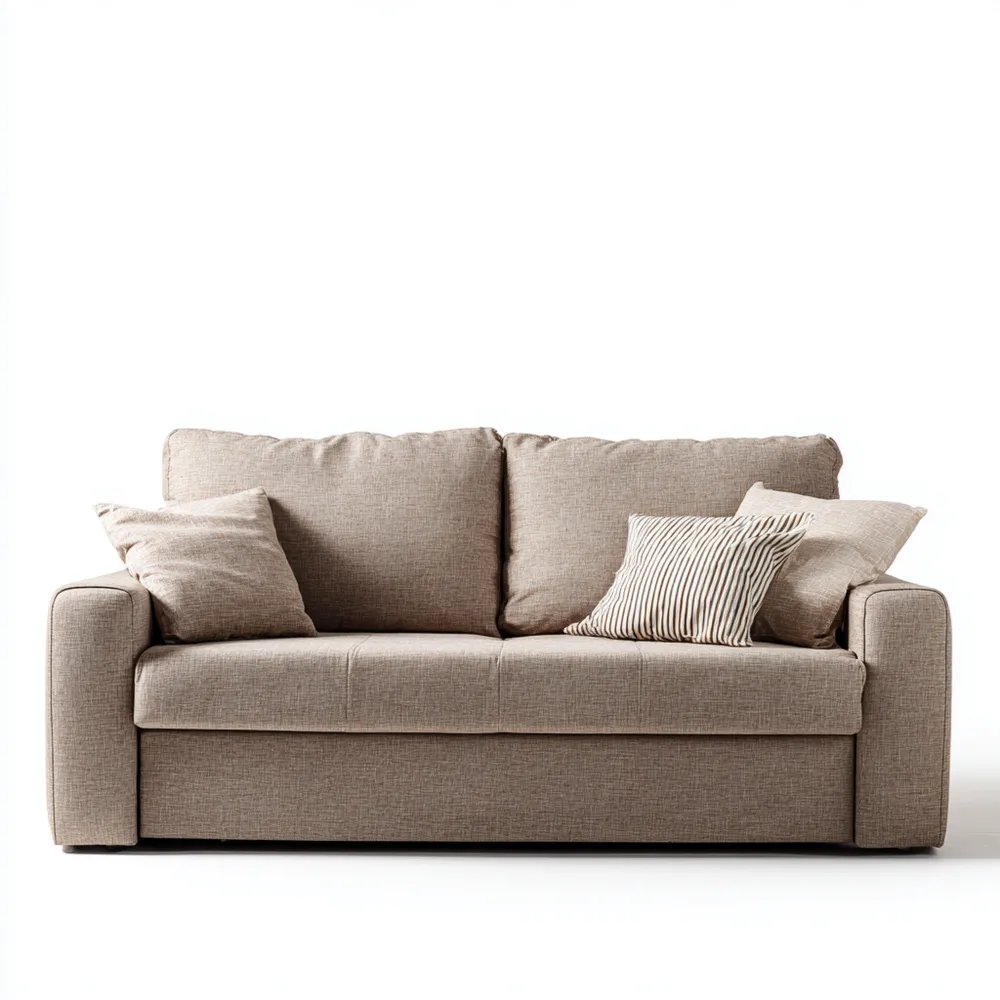 Canapé 2 places Tissu 140x85x90 cm - Beige - Design Moderne