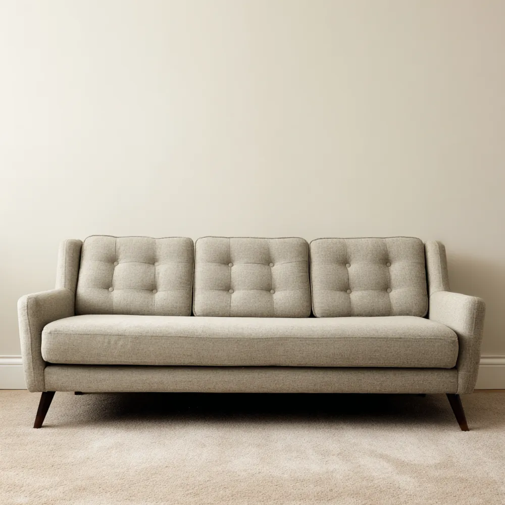 Canapé 3 places Tissu 200x85x90 cm – Beige – Style Moderne