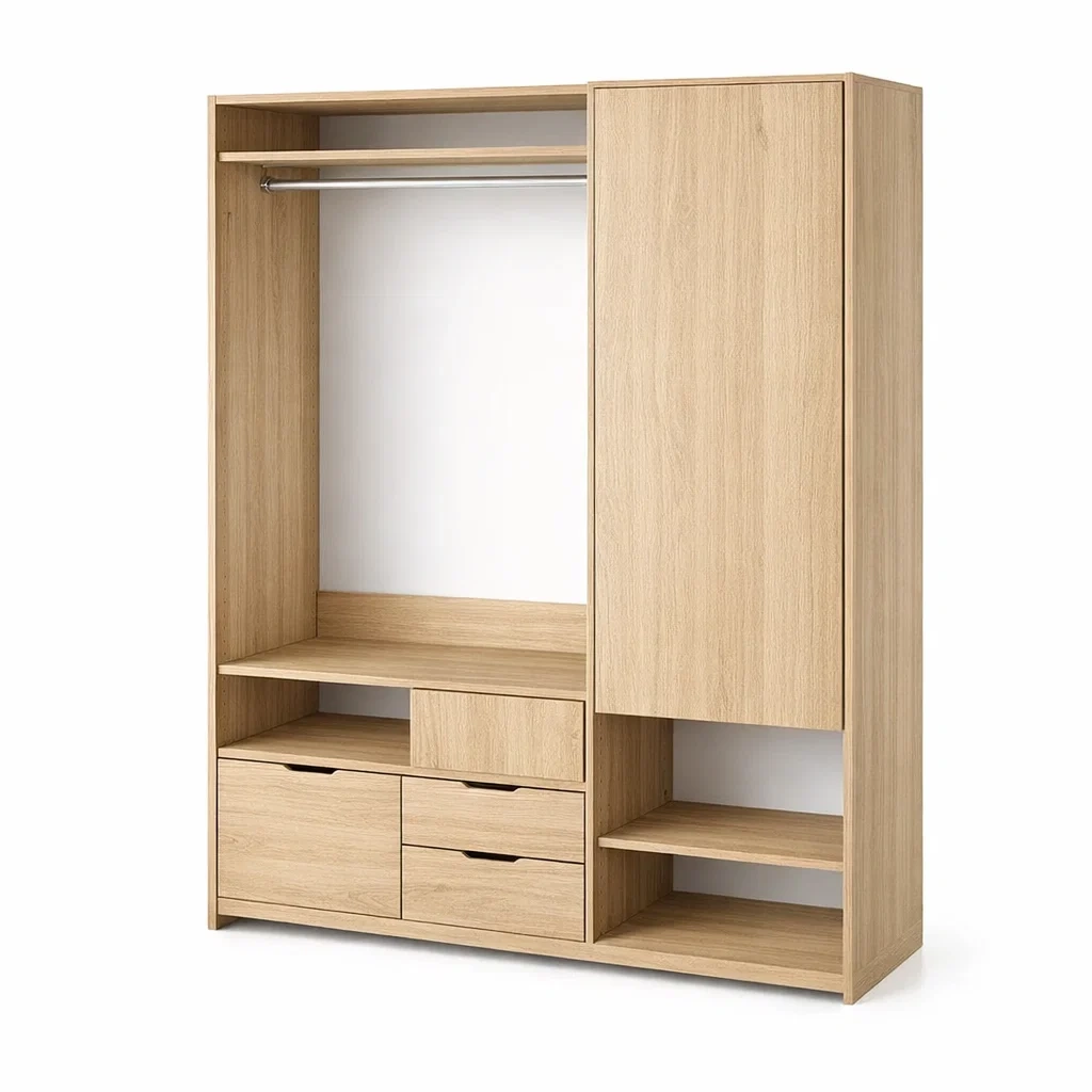 Armario de ropa madera natural dos puertas-woodcanton