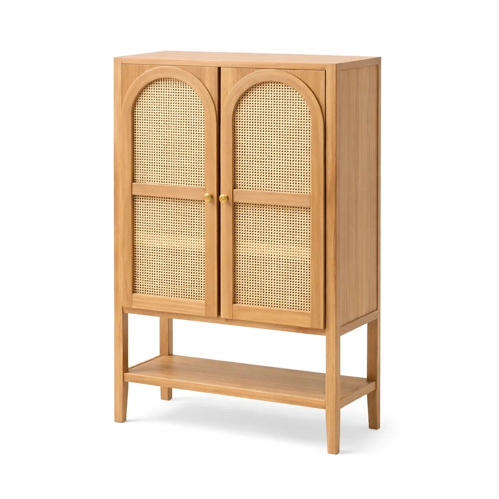 Armario auxiliar madera natural con rejilla-woodcanton