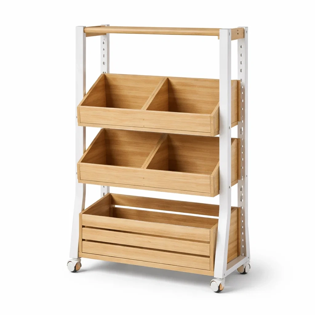 Carro organizador madera natural blanco-woodcanton
