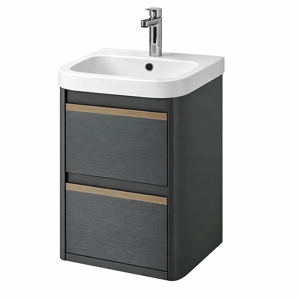 Mueble lavabo compacto gris oscuro-woodcanton