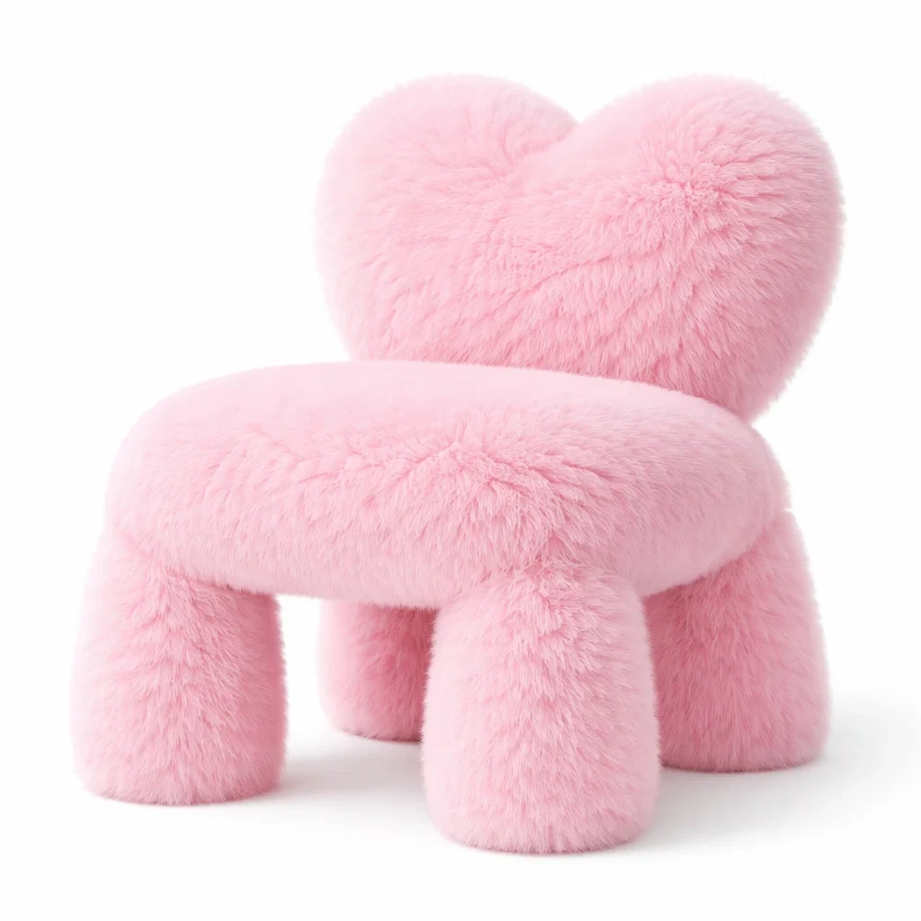 Silla tapizada pelo rosa-woodcanton