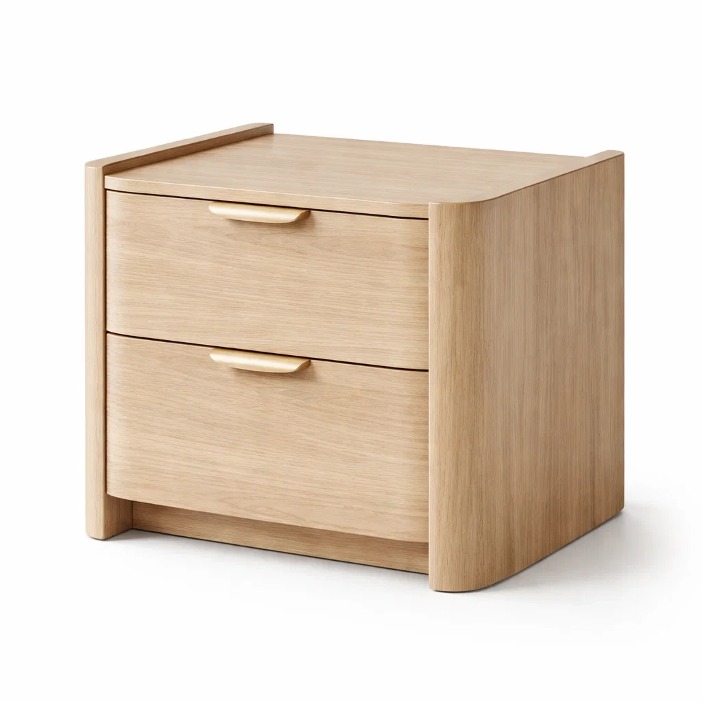 Mesita de noche en madera clara minimal-casaweld