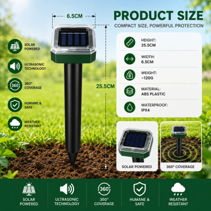 Noxrixa - 🌸Spring Sale 50% OFF☘️Solar Powered Waterproof Screw Mole Repellent