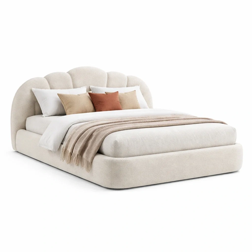 Cama tapizada con cabecero segmentado-timberora