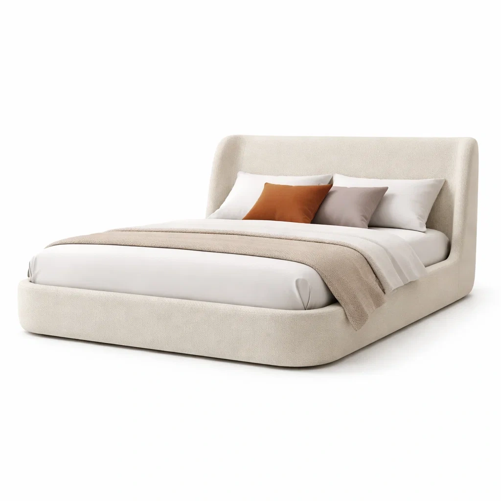 Cama tapizada con cabecero alto recto-timberora