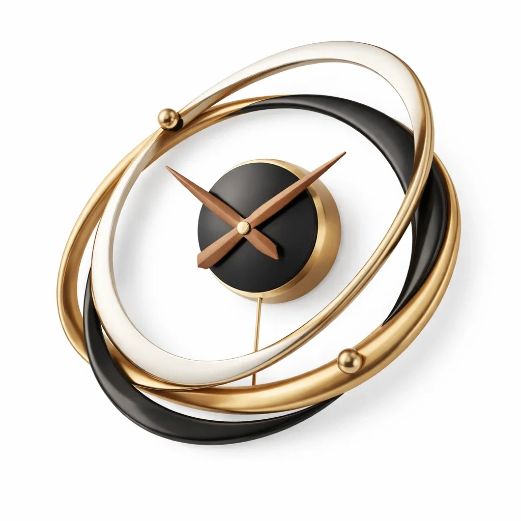 Reloj de pared escultrico con aros metlicos-timberora