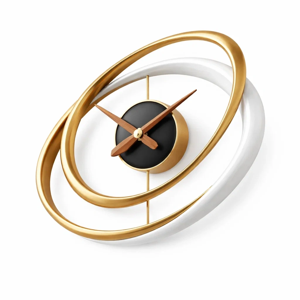 Reloj de pared moderno con doble aro-timberora