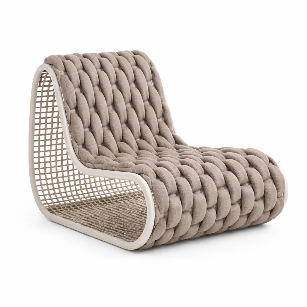 Chaise longue tejida de perfil bajo-timberora