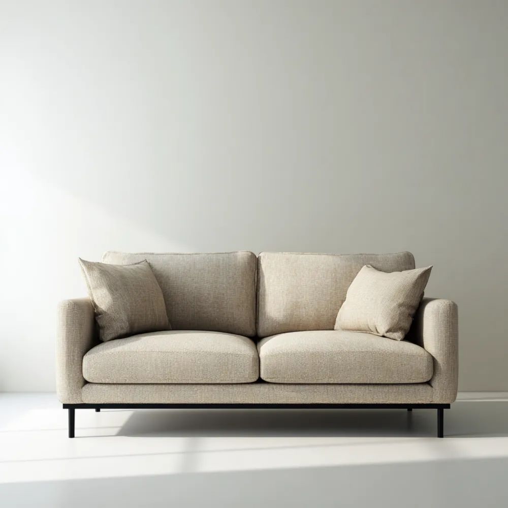 Canapé Deux Places Tissu 150x85x80 cm - Beige - Design Moderne