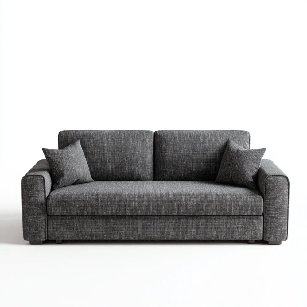 Canapé 2 Places Tissu 145x85x75 cm – Gris Foncé – Design Contemporain