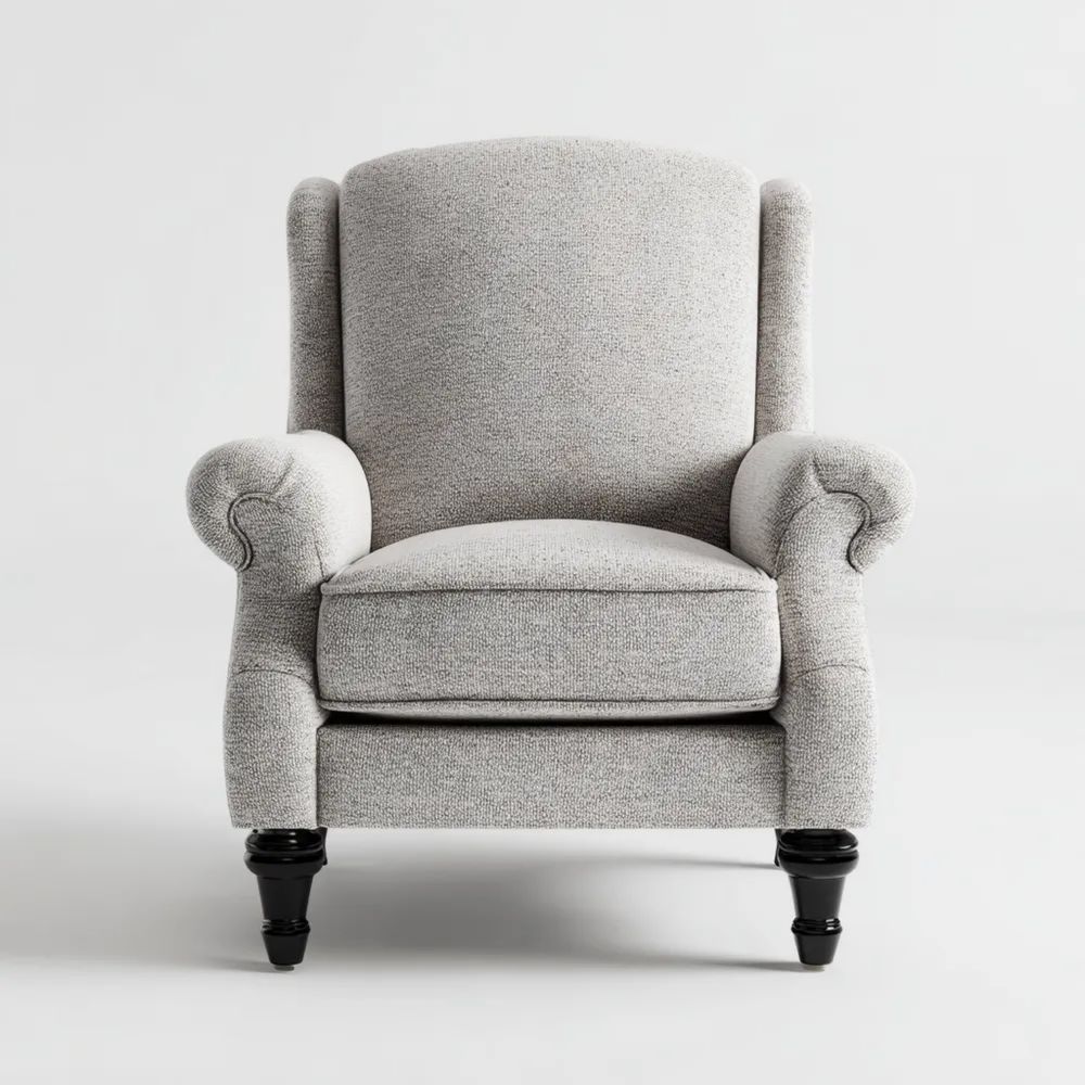 Fauteuil classique 90x100x85 cm en tissu - Gris