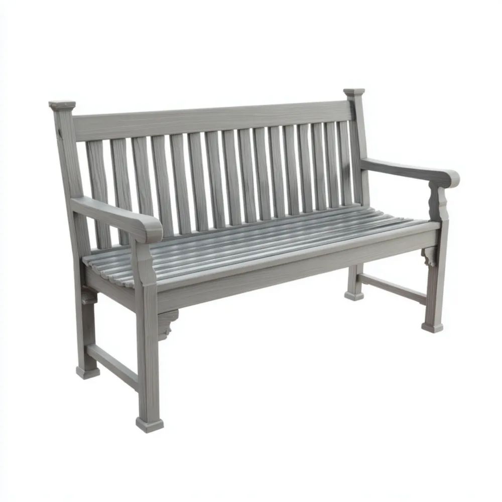 Banc de jardin en bois 150x60x90 cm – Gris – Design classique