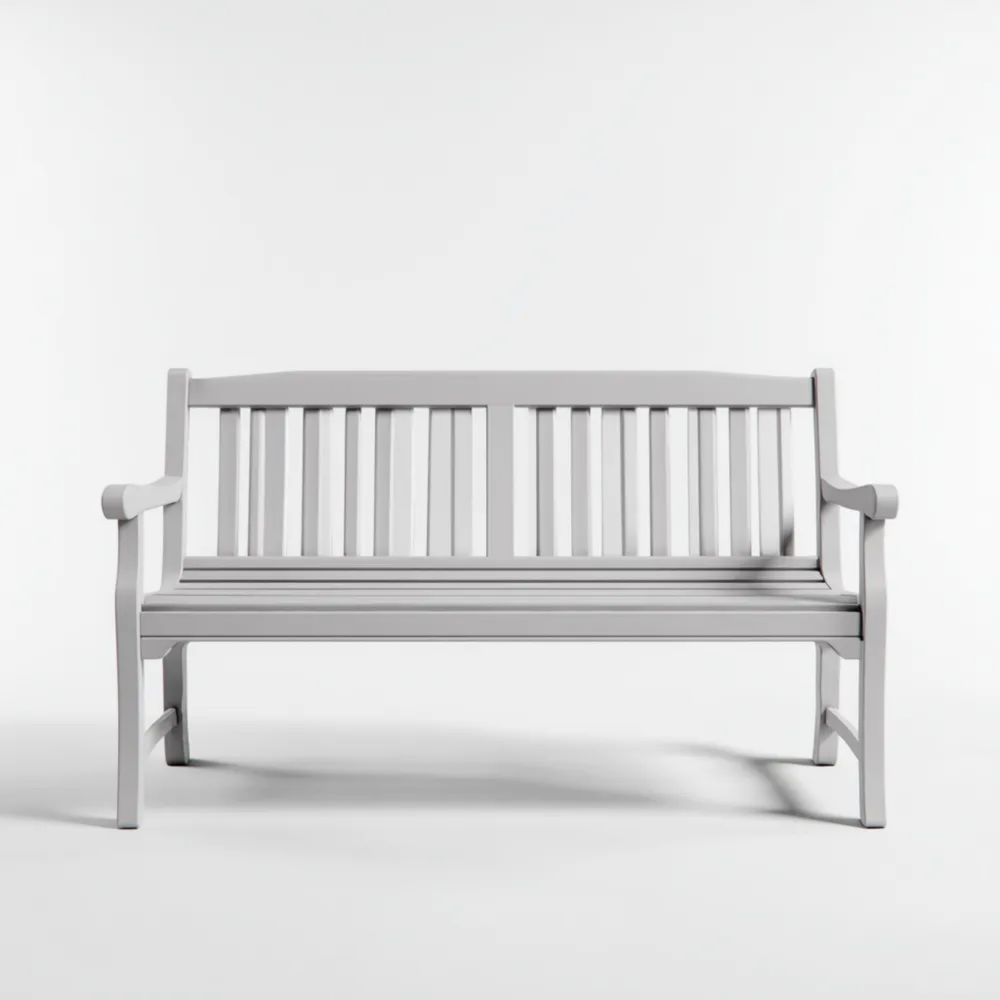 Banc de jardin en bois 120x45x85 cm - Gris - Style classique