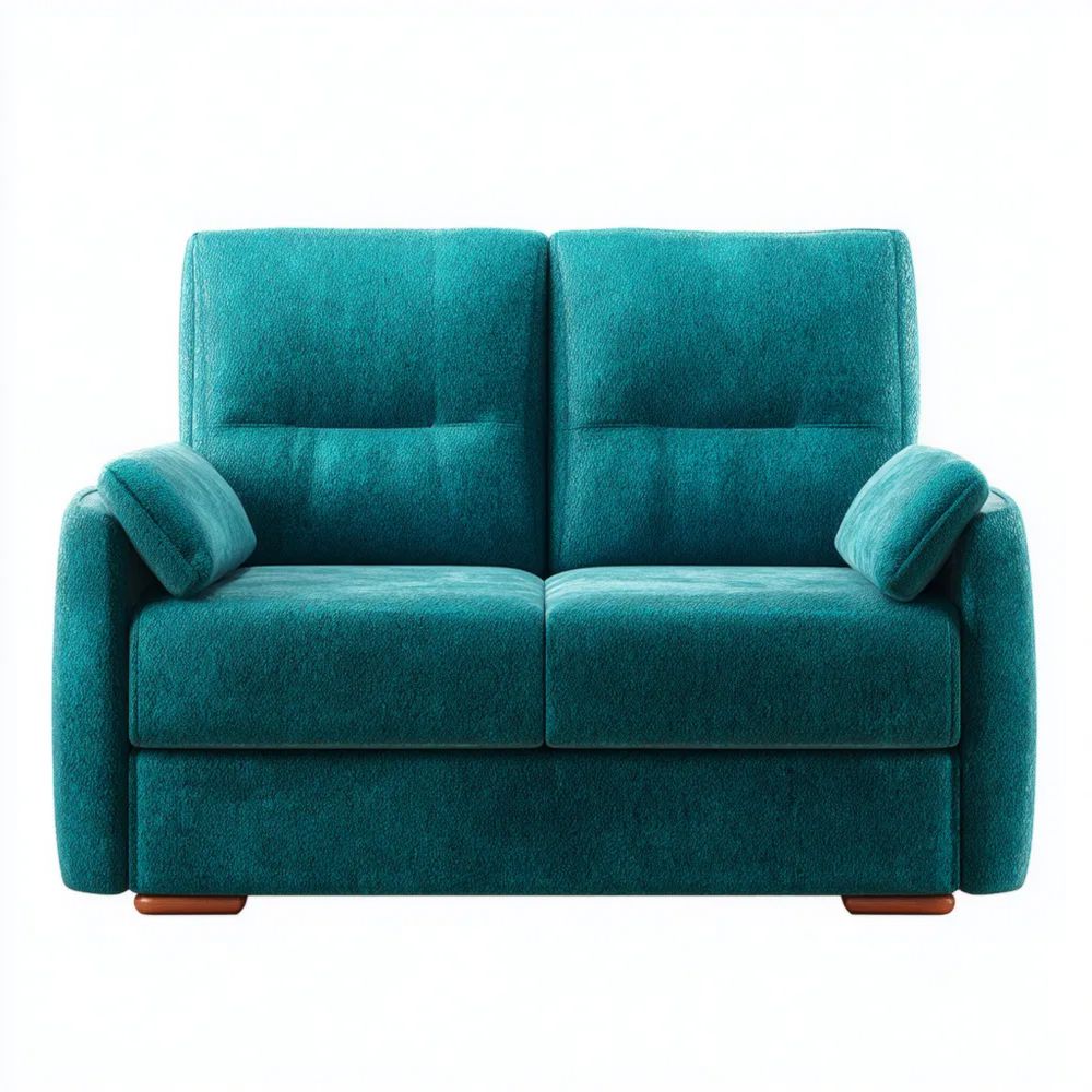 Canapé deux places 140x90x85 cm en Tissu doux – Bleu Sarcelle – Design Moderne